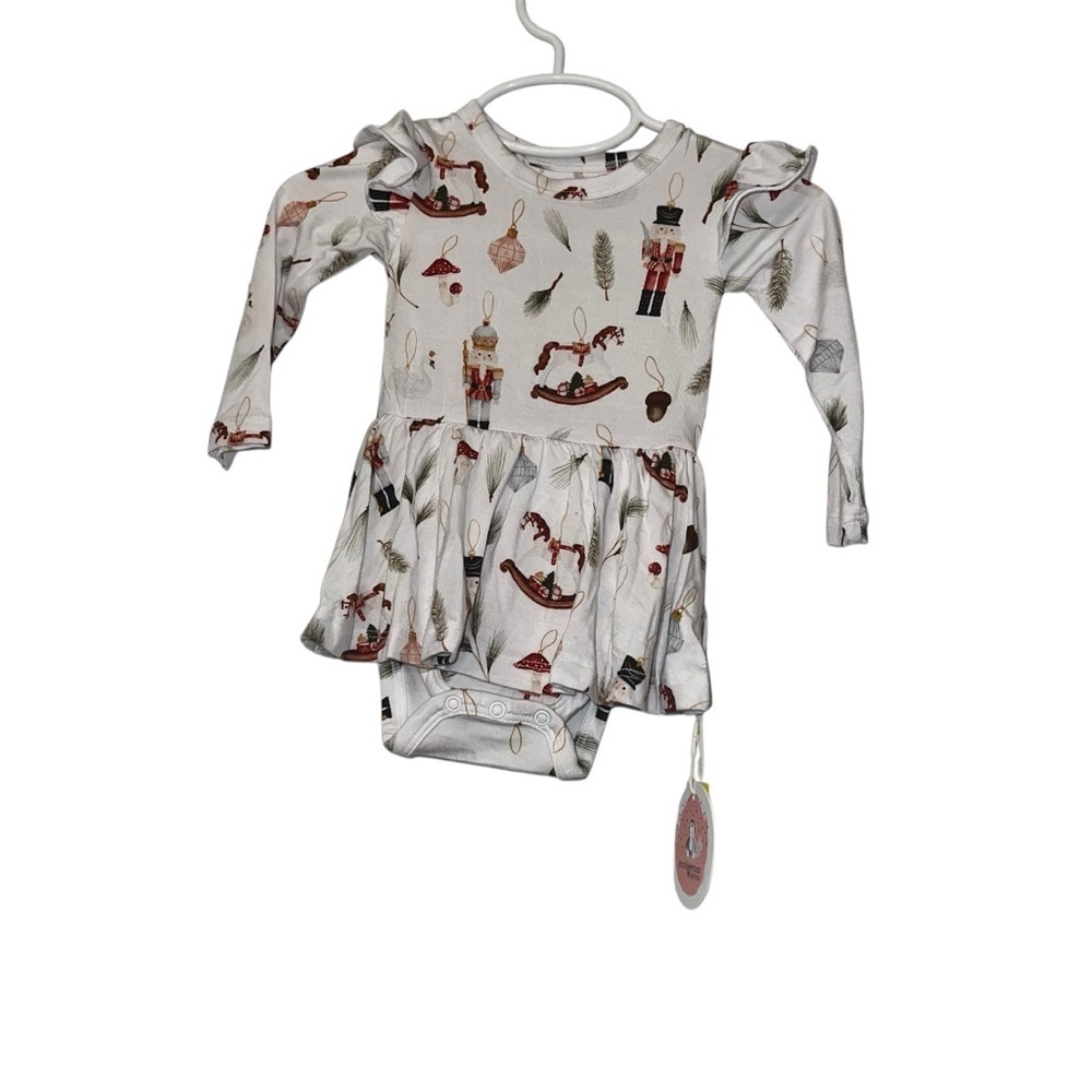 Monkeeroos pajamas bamboo nutcracker one piece long sleeve romper 0-3m NWT